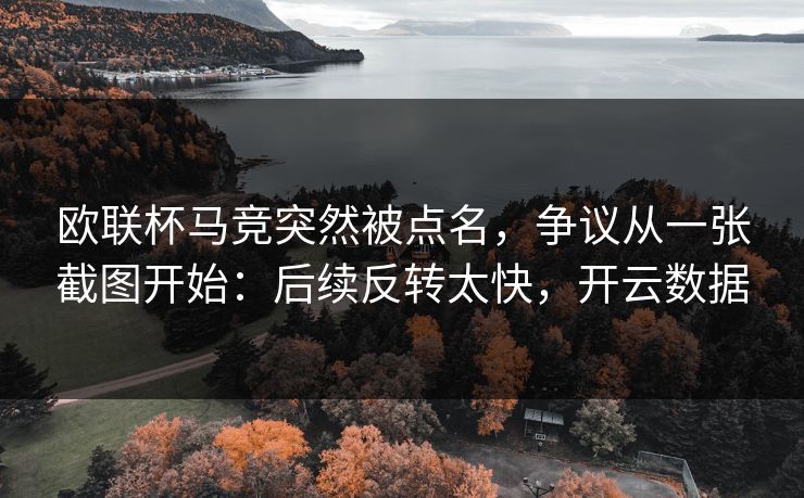 欧联杯马竞突然被点名，争议从一张截图开始：后续反转太快，开云数据